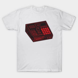 Beat Maker (Red Lines + Raisin Black Drop Shadow) Analog / Music T-Shirt